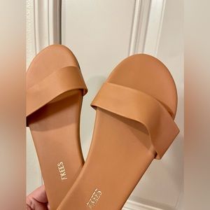 TKEES Brazilian Leather Alex Slides in Terra Cotta - Size 11